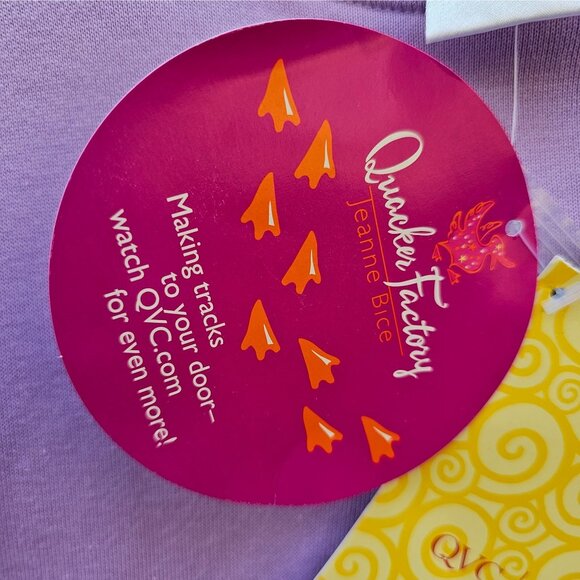 Vtg Quacker Factory Women's 3X Embroidered Pullover Sweatshirt Lavender QVC NWT - Picture 5 of 7